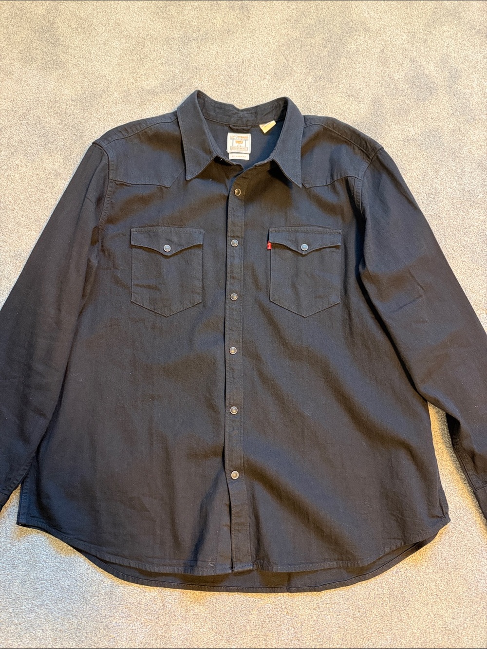 Mens Black Western Snap-Front Shirt Jacket